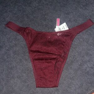 PINK Victoria's Secret Maroon Lace Panty❤️